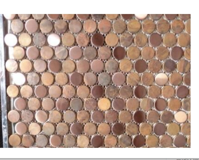 Round Metal Copper Mosaic Tile Backsplash