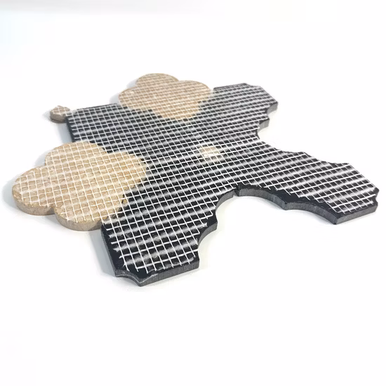 Black Marble and Gold Metal Wall Tile Mosaic