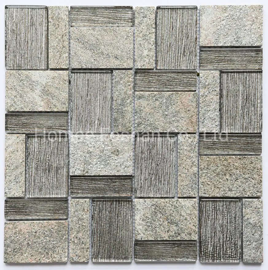 New Design Glass Stone Mosaic Marble Tile Silver Color Mosaico