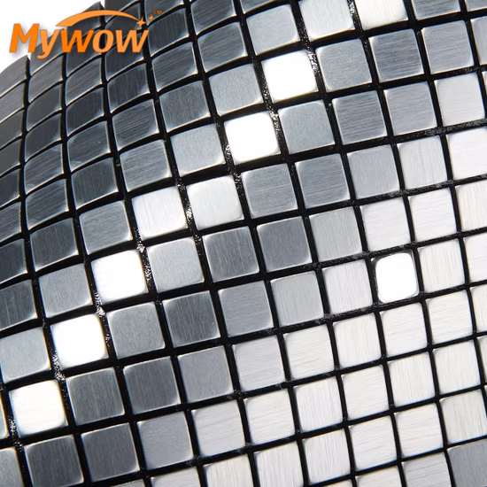 Kitchen Metal Aluminum Mosaic Ceramic Tiles Self-Adhesive Mosaic