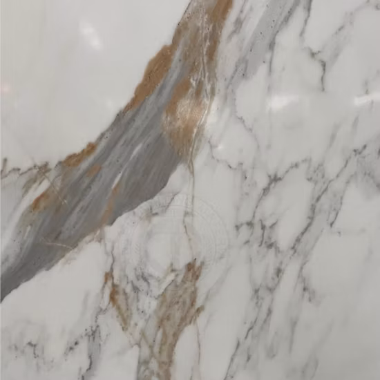 Artificial Gold Vein Stone Slab Calacatta White Quartz Solid Surface
