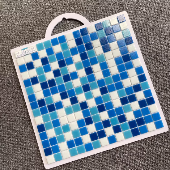 Foshan Factory Wholesale Price Blue Green Color Floor Hot Swimming Pool Melt Glass Mosaic Tile