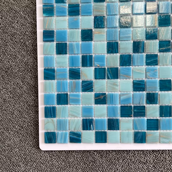 Foshan Factory Wholesale Price Blue Green Color Floor Hot Swimming Pool Melt Glass Mosaic Tile