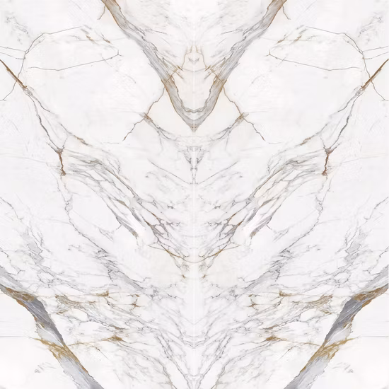 Artificial Gold Vein Stone Slab Calacatta White Quartz Solid Surface