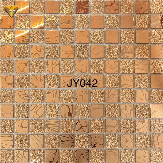 Non Slip Glass Mosaic Tile Blue Glass Pool Mosaic Iridescent Tiles